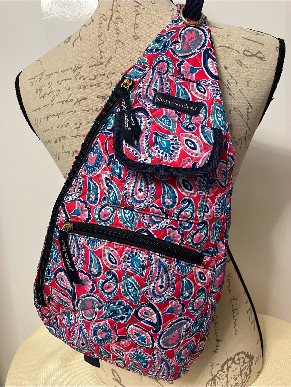 Simply Southern Sling Daypack Bag Paisley Multi